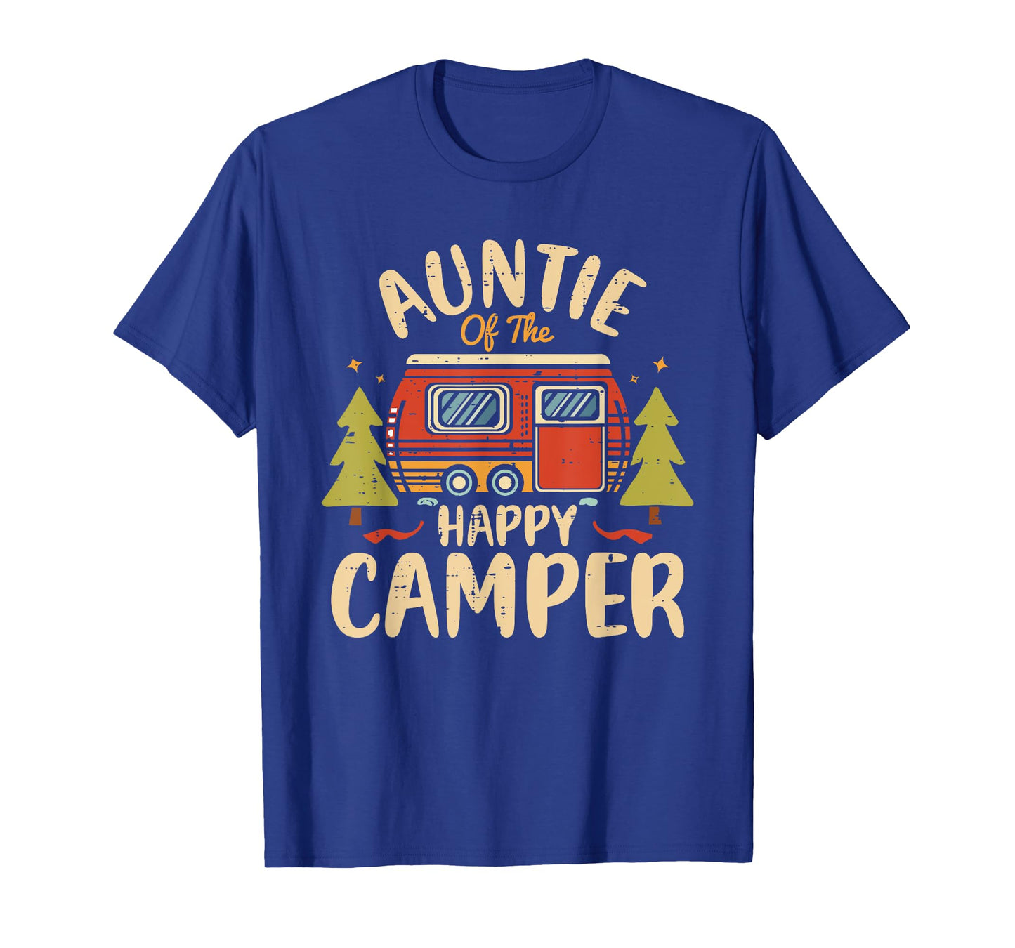 Auntie of Happy Camper 1st Birthday Party Retro Auntie T-Shirt