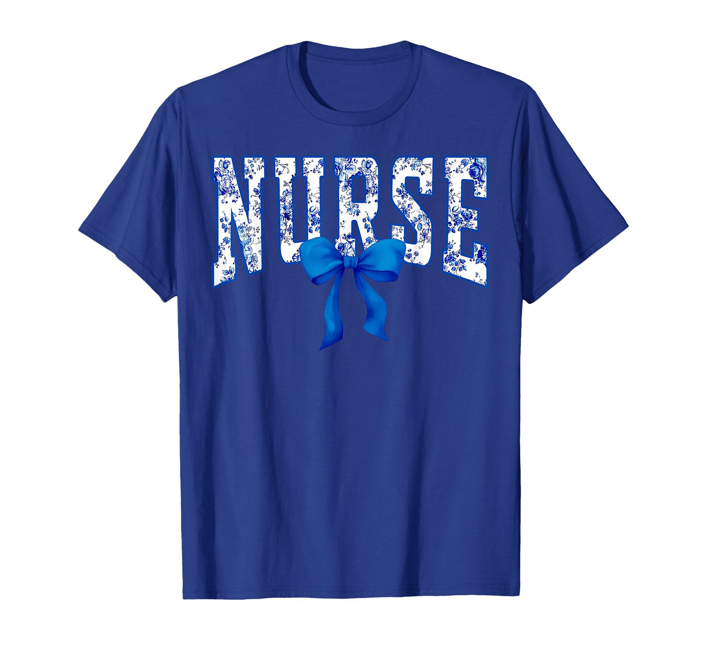 Toile De Jouy Nurse Coquette Bow Nurse Floral T-Shirt