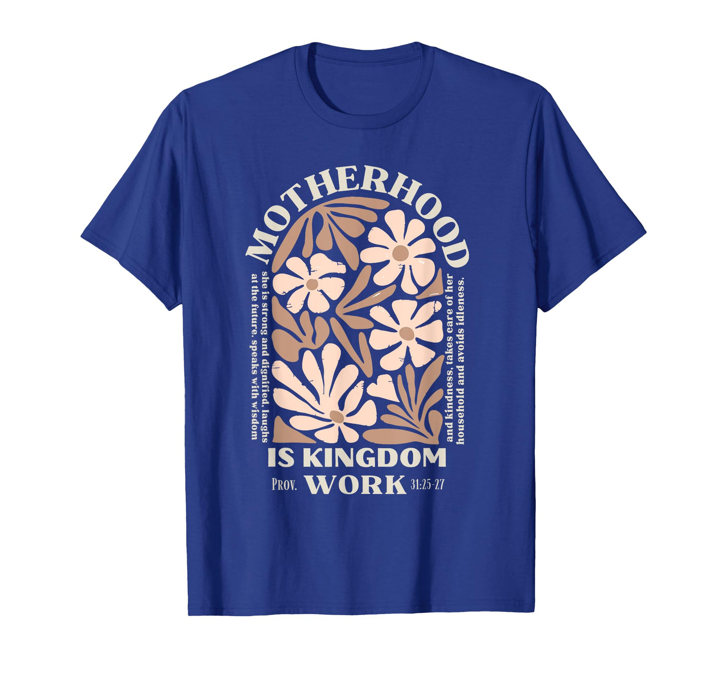 Floral Retro Motherhood is Kingdom Work Mama Mothers Day T-Shirt