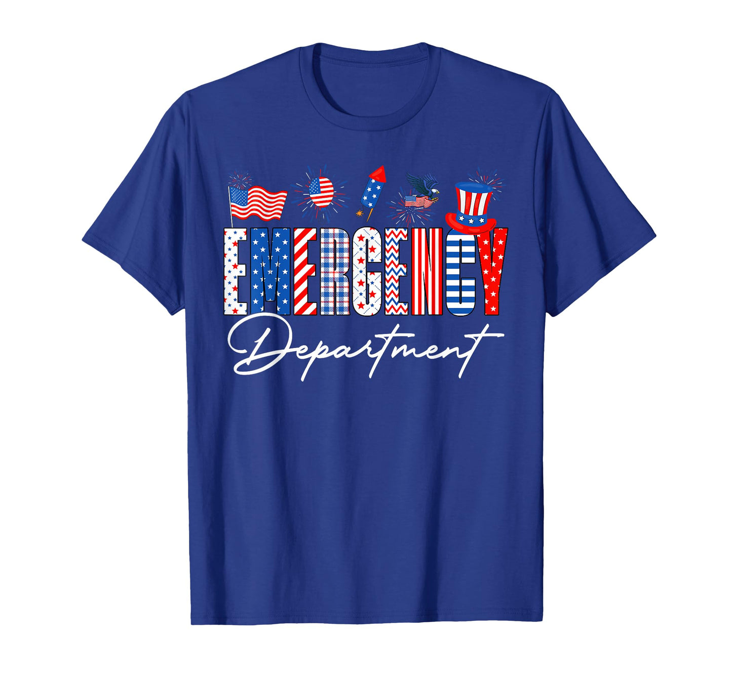 Funny Emergency Department ER Nurse USA Flag 4th Of July T-Shirt