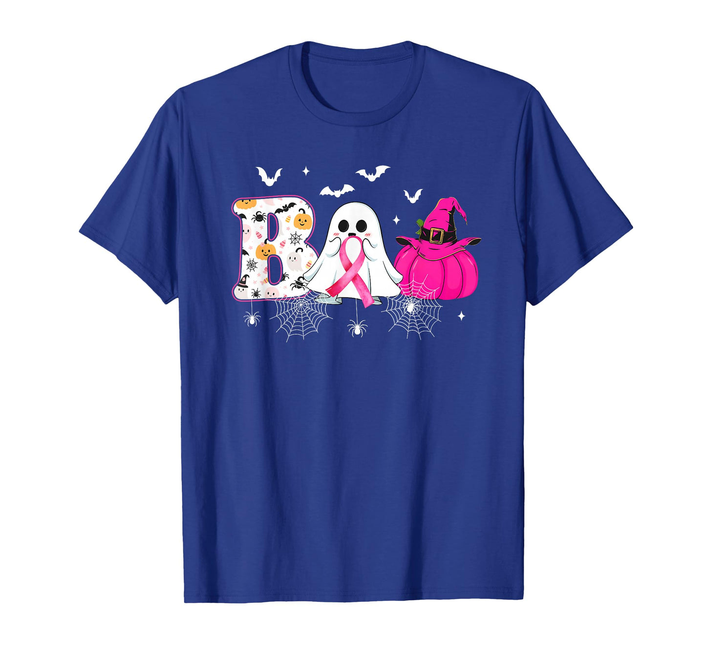 Boo Halloween Pumpkin Pink Ribbon Witch Breast Cancer T-Shirt