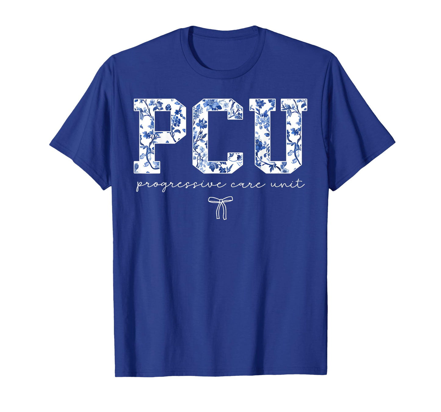 Retro Floral PCU Progressive Care Unit Nurse Nursing Women T-Shirt