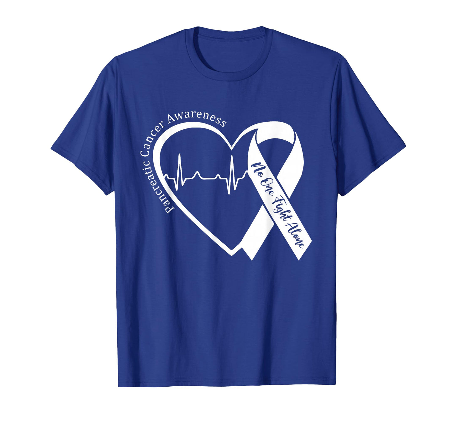 Pancreatic Cancer Awareness Heart Purple Ribbon Support T-Shirt