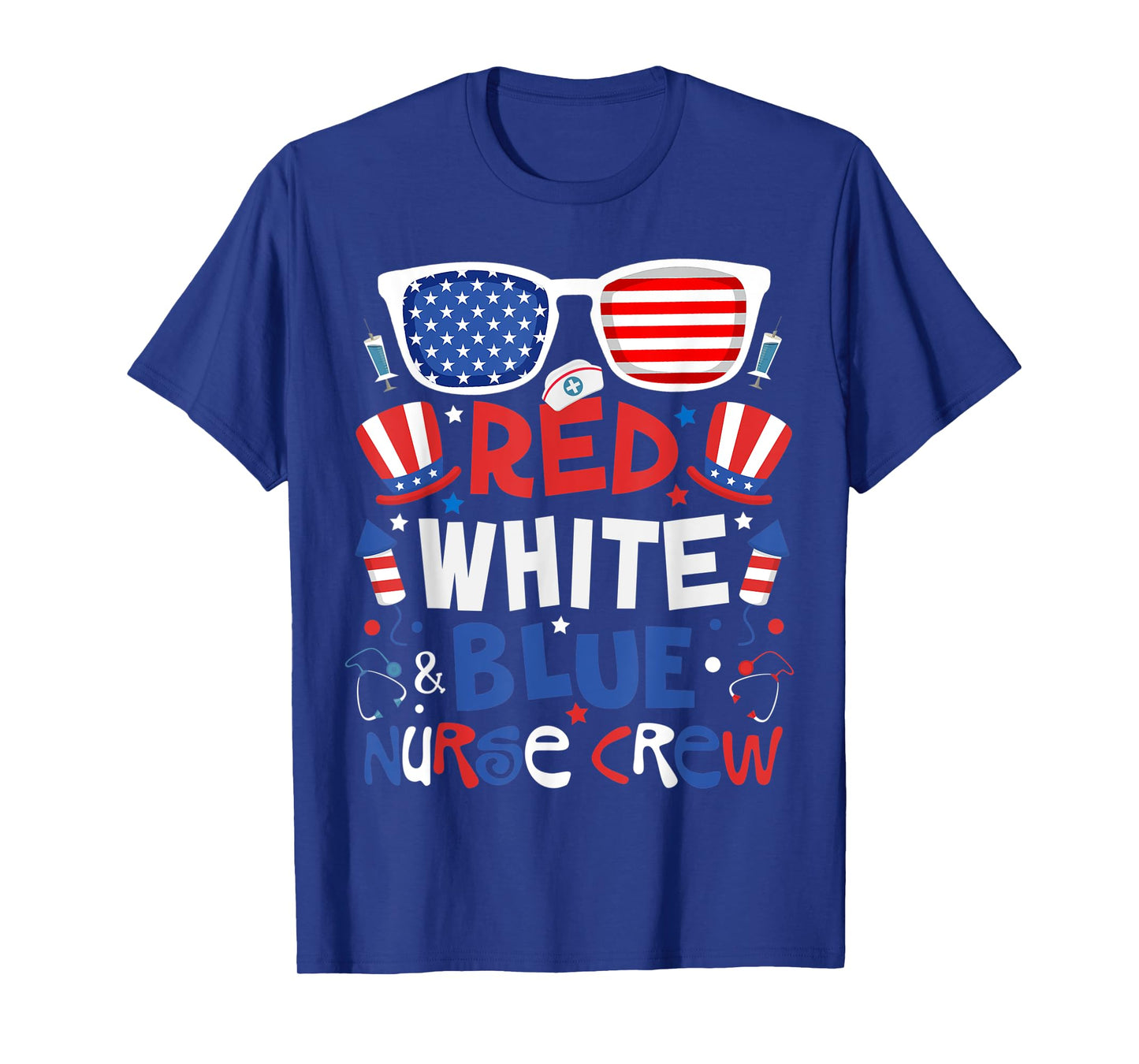 4th Of July Nurse Crew Scrub Tops Patriotic Nurses Matching T-Shirt for Women Kids Men