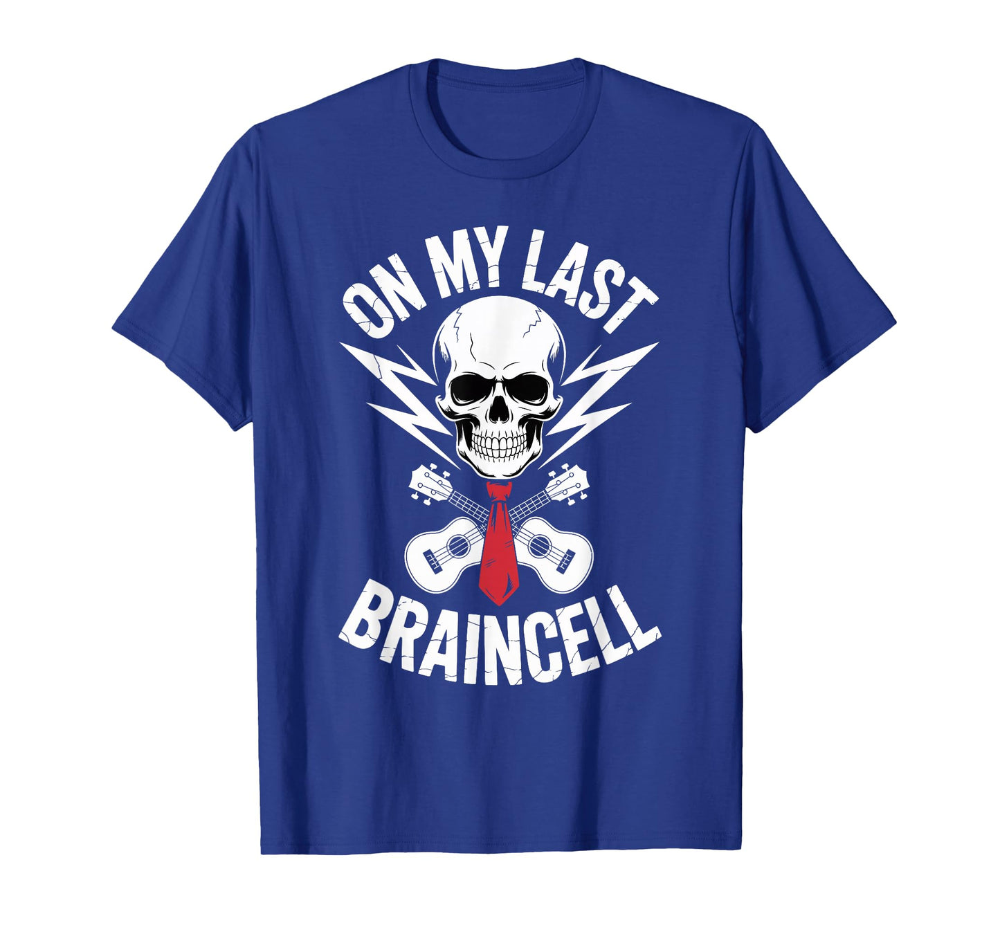 Vintage Guitar Graphic Rock Skull Lover On My Last Braincell T-Shirt