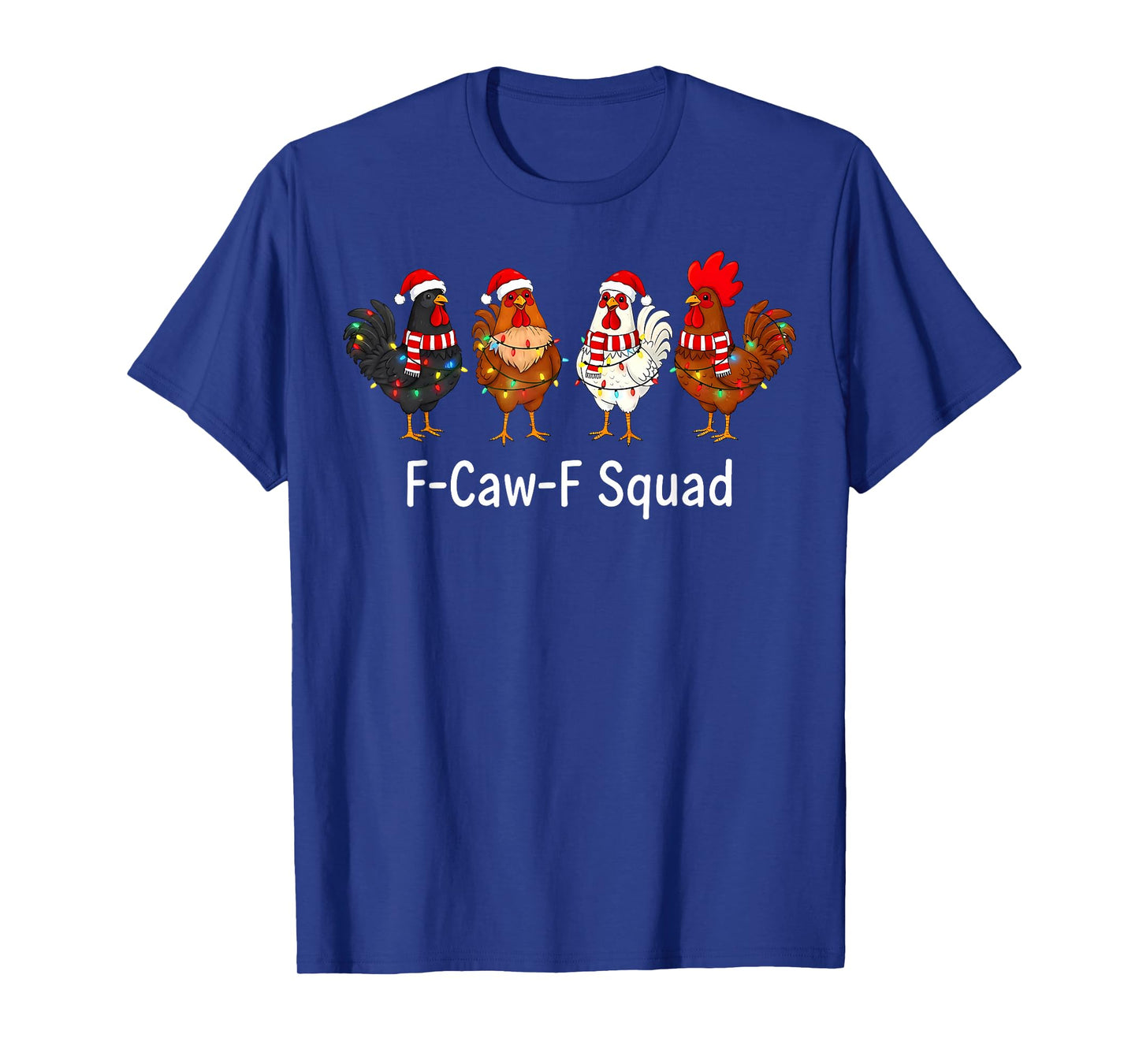 F-Caw-F Squad Chicken Santa Hat Christmas Pajamas Holiday T-Shirt
