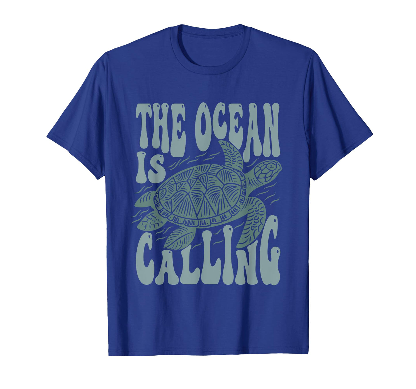The Ocean Is Calling Nature Lovers Sea Turtle Reptile Art T-Shirt