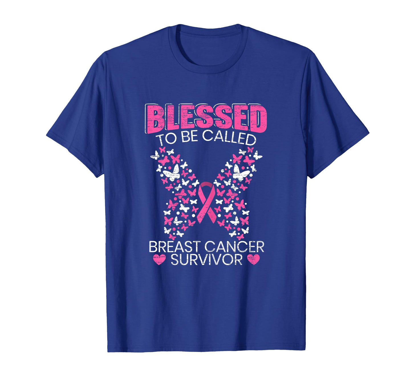 Blessed To Be Called Breast Cancer Survivor Pink Butterfly T-Shirt