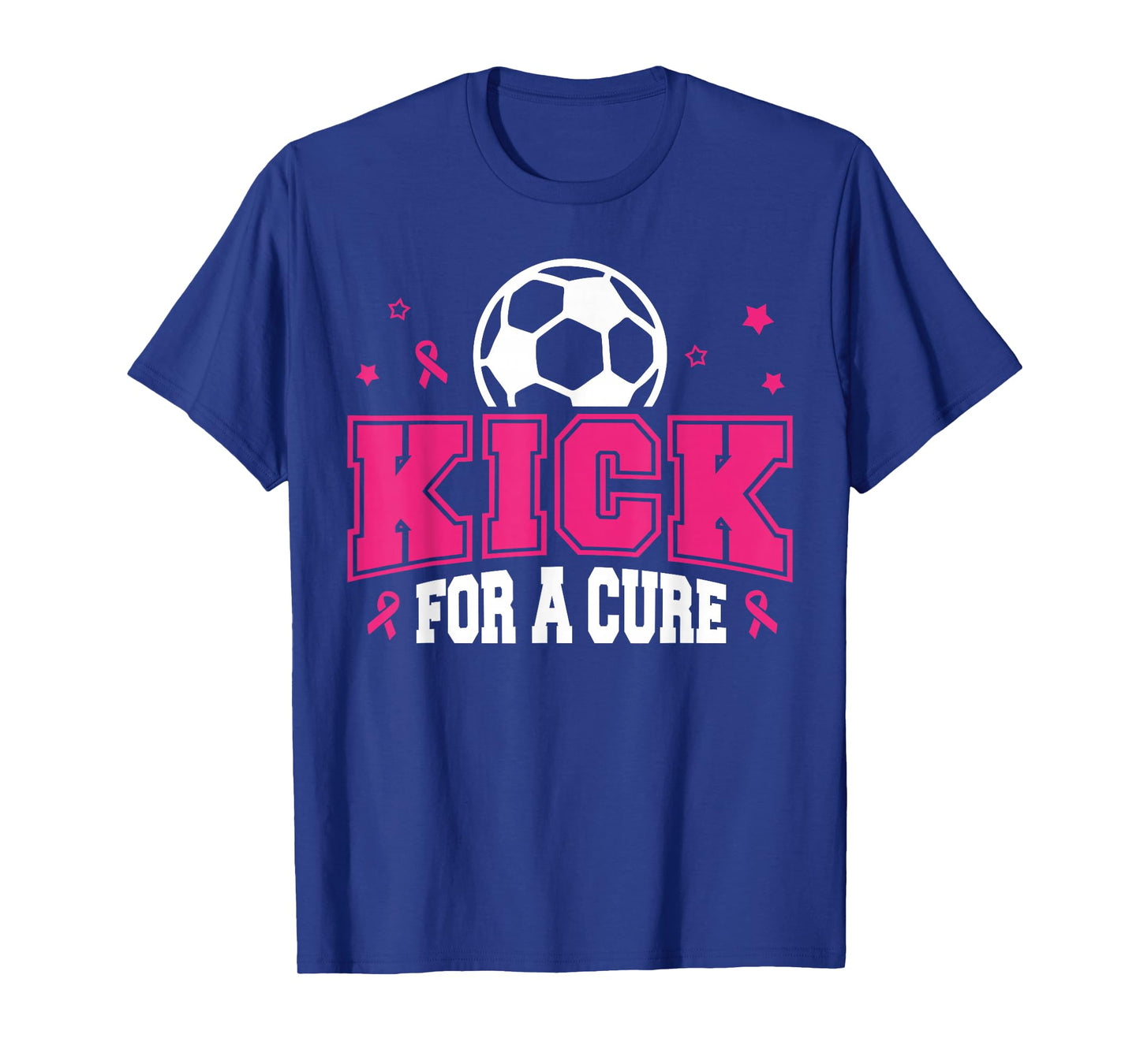 Kick for a Cure Soccer Breast Cancer Awareness Pink Ribbon T-Shirt