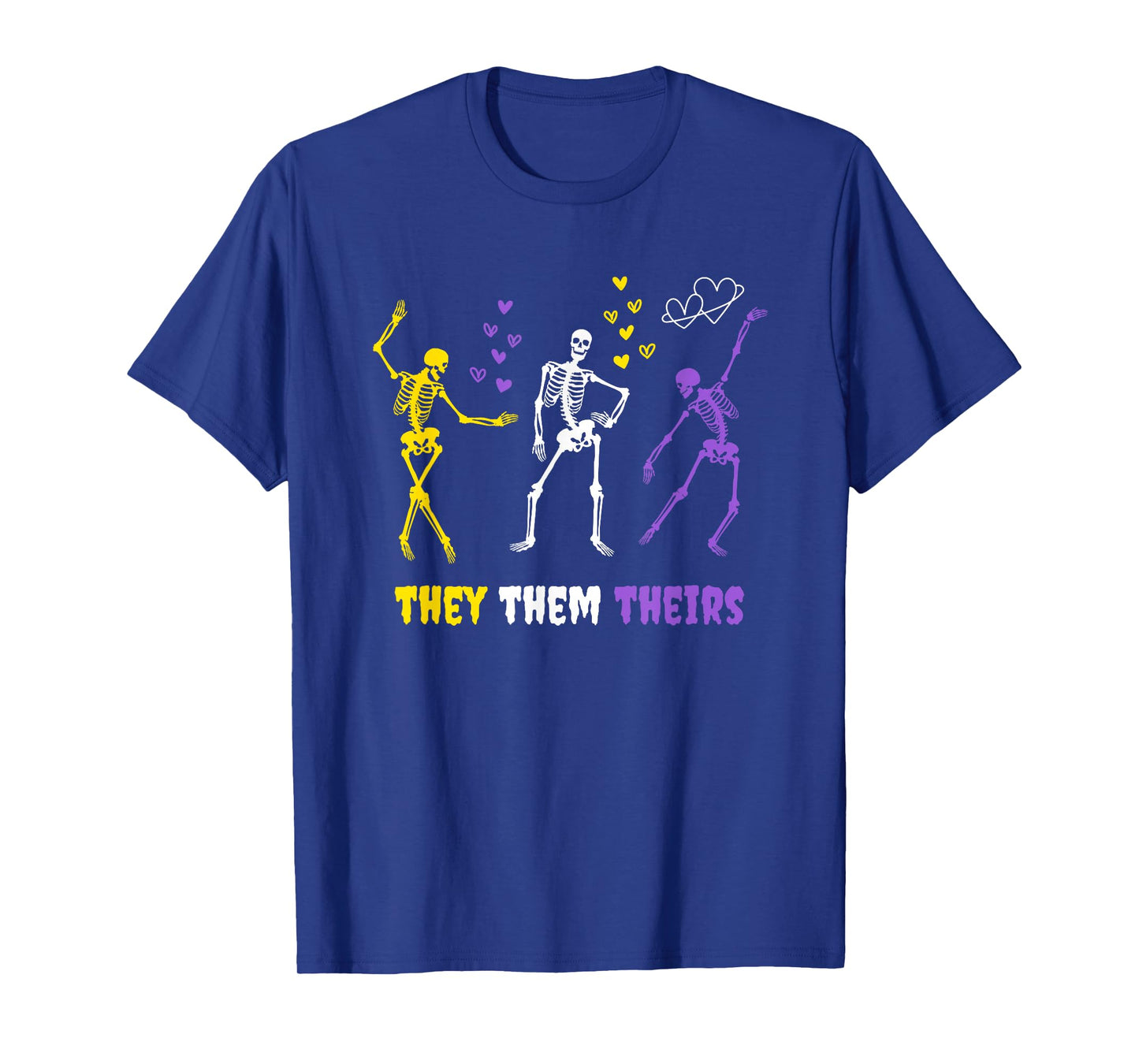 Nonbinary LGBTQ They Them Theirs Pronouns Halloween Funny T-Shirt