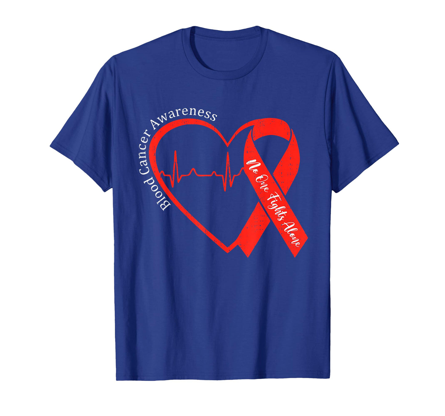 Blood Cancer Awareness Heart Ribbon Red Support Adult Kids T-Shirt