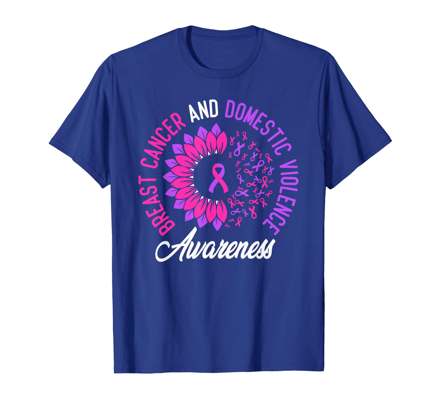 Domestic Violence and Breast Cancer Awareness Sunflower T-Shirt