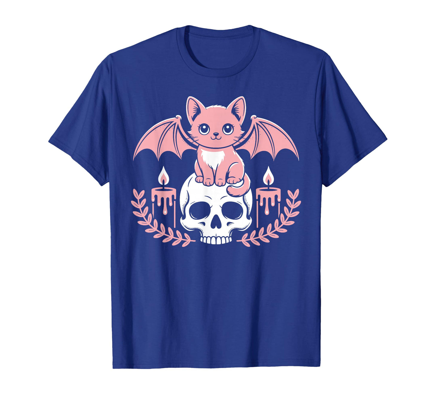 Kawaii Pastel Goth Cute Creepy Cat Bat Skeleton Men Women T-Shirt