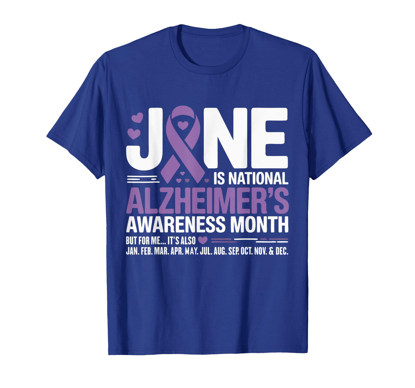 In June We Wear Purple Alzheimer's Awareness Purple Ribbon T-Shirt