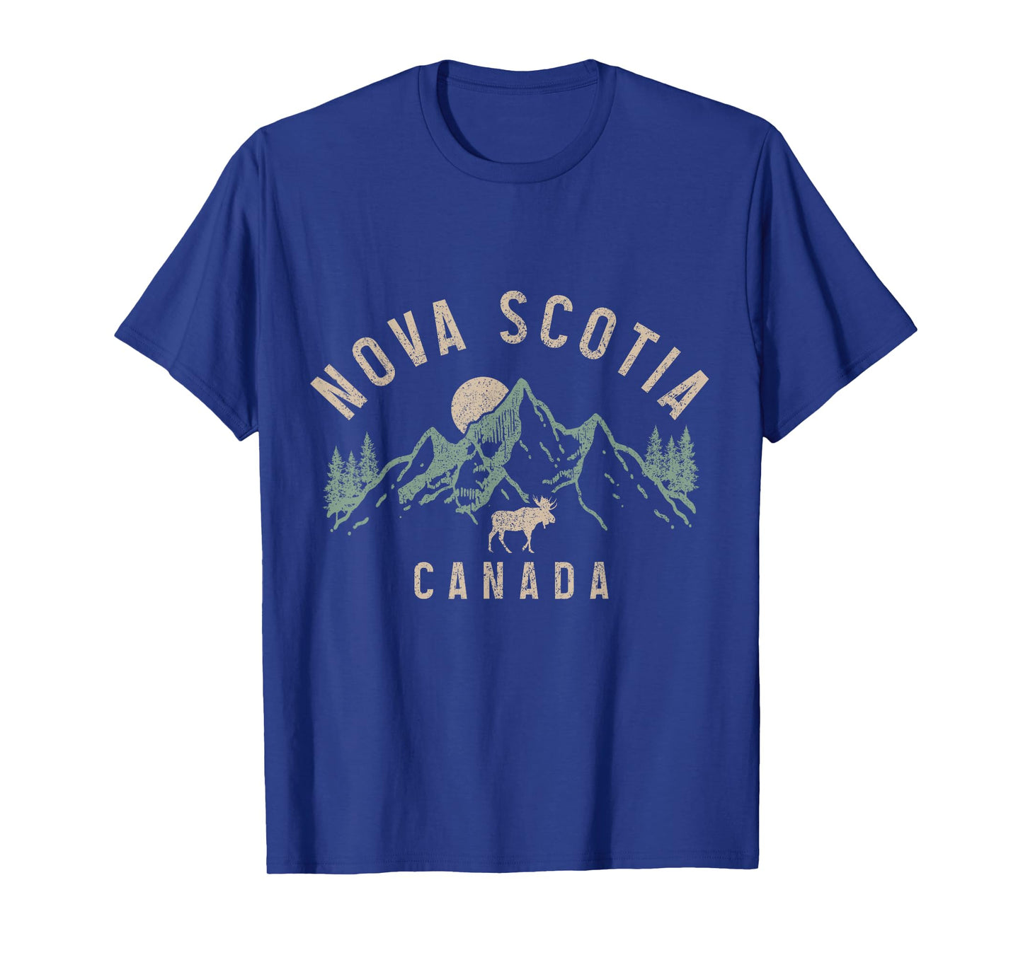 Nova Scotia Canada Souvenir Vintage Mountains Moose T-Shirt
