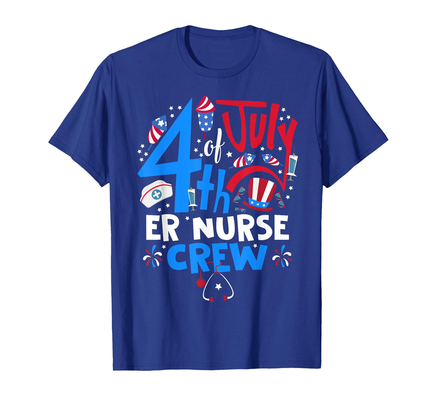 4th of July ER Nurse Crew Emergency Room Nurse In 4th July T-Shirt for Women Men