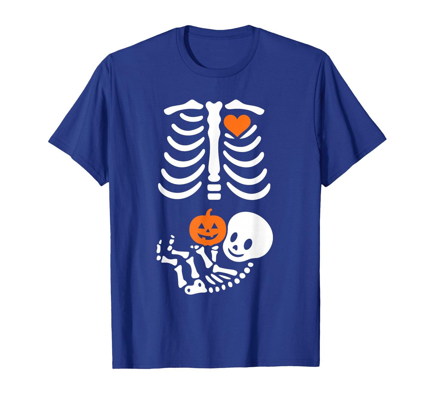 Pregnant Skeleton Baby Bump Funny Halloween Tee T-Shirt