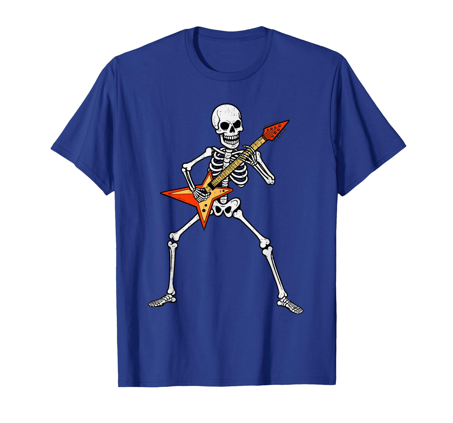 Skeleton Playing Guitar Rock Music Spooky Halloween Rocker T-Shirt