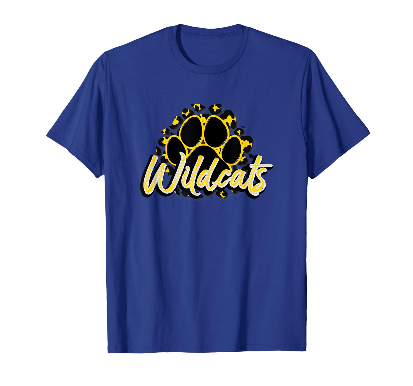 Wildcats Yellow Black Cheetah School Sports Fan Team Spirit T-Shirt