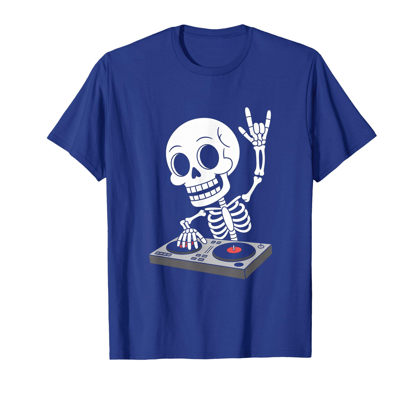 Skeleton DJ on Turntables EDM Synthesizer Rave Music Ghost T-Shirt