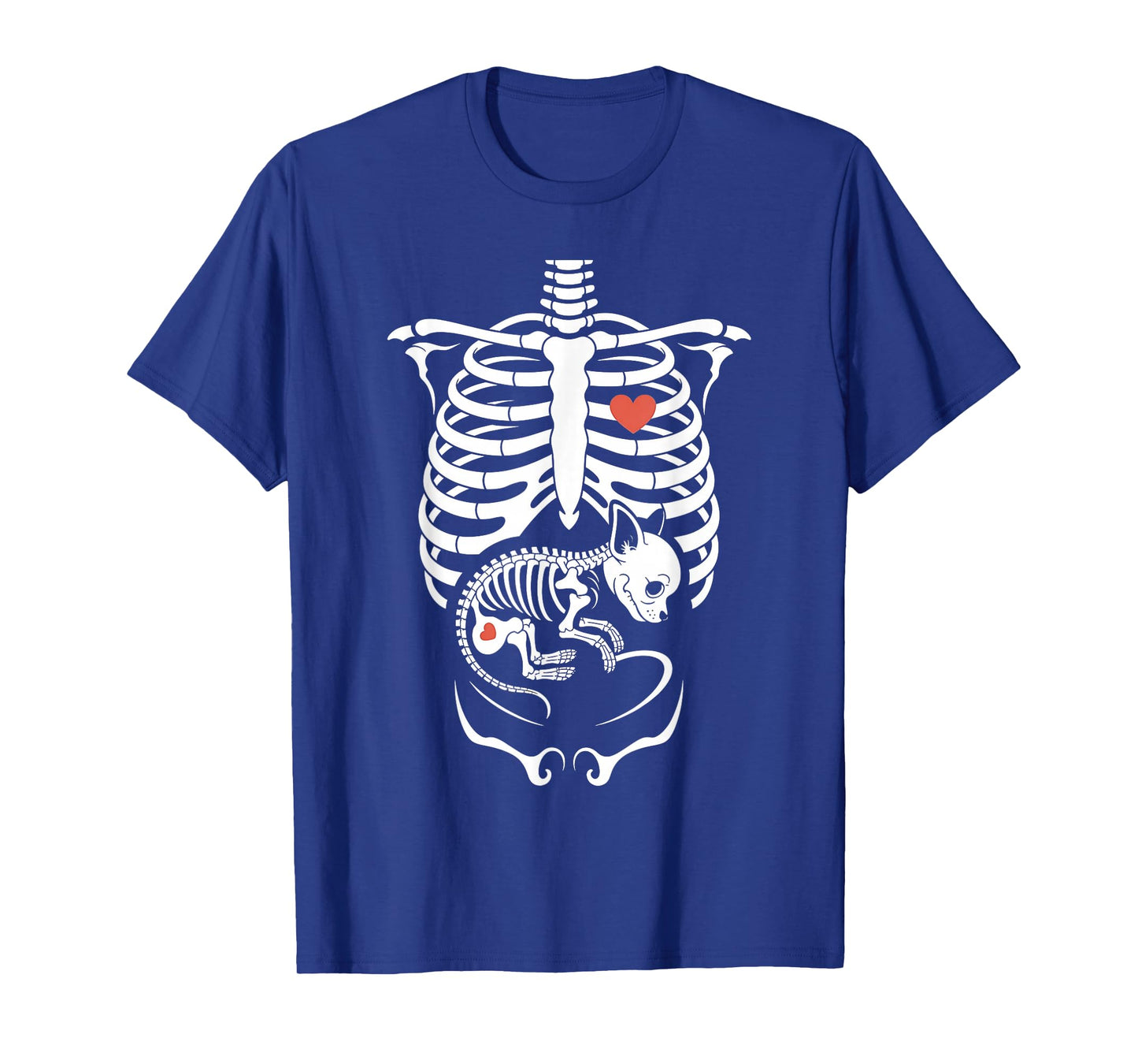 Skeleton Pregnancy Announcement Chihuahua Lovers Halloween T-Shirt