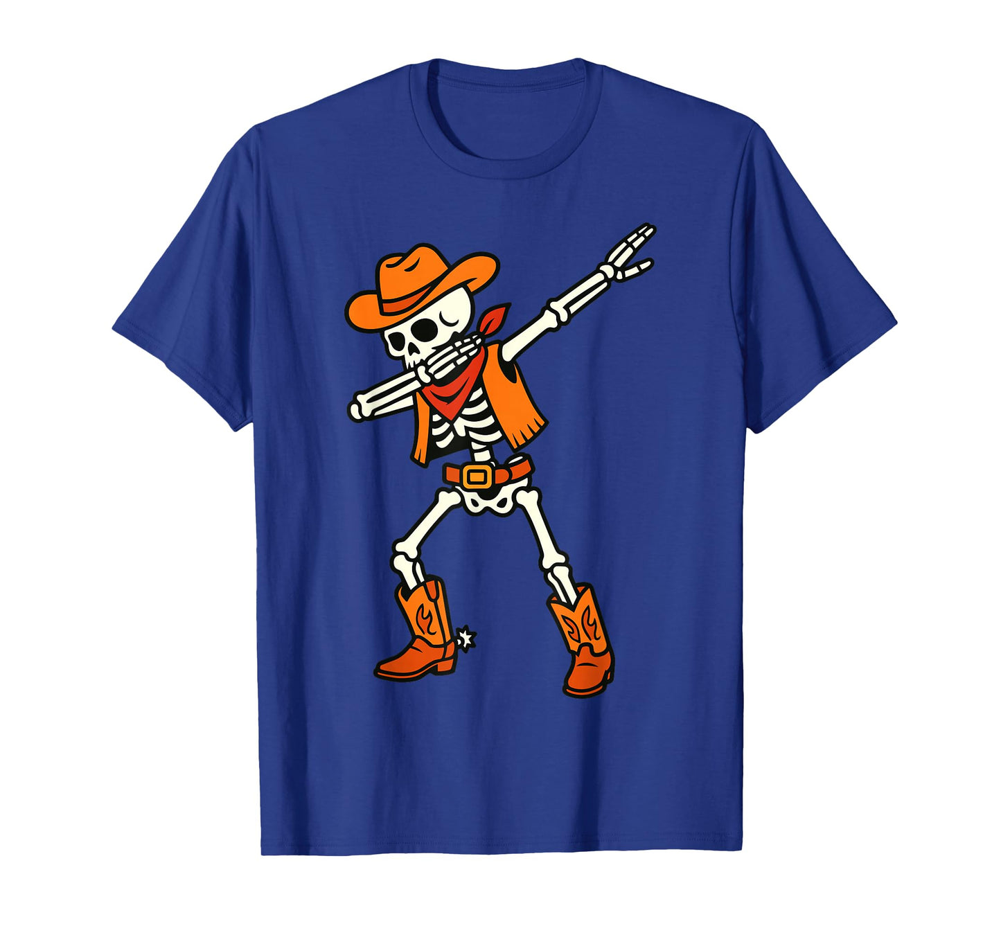 Skeleton Cowboy Dabbing Funny Western Halloween T-Shirt