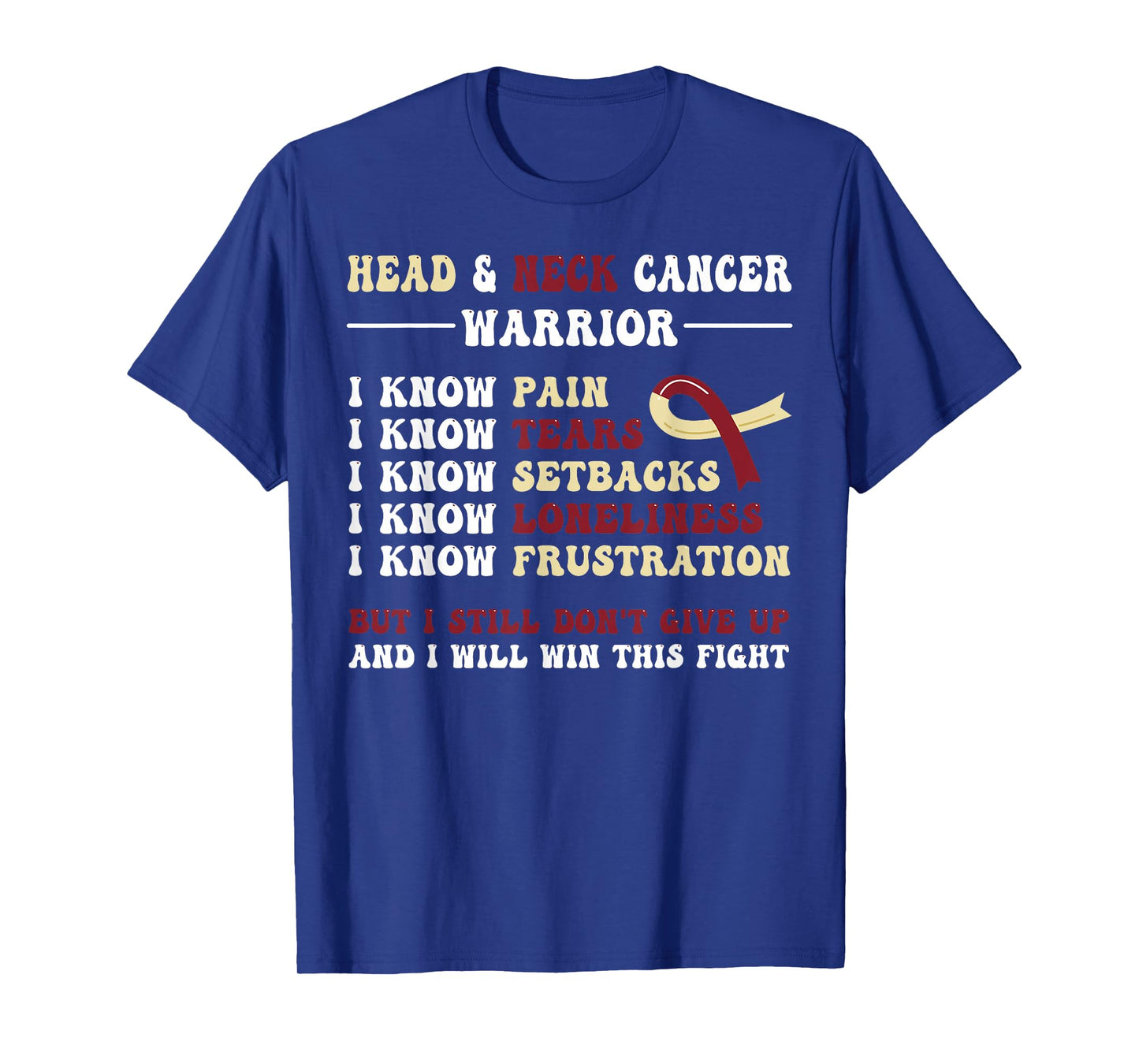 Head And Neck Cancer Awareness Black Crew Neck T-Shirt, Unisex-Adults, Small, Short Sleeve, Modern Cancer Awareness Cartoon T-Shirt
