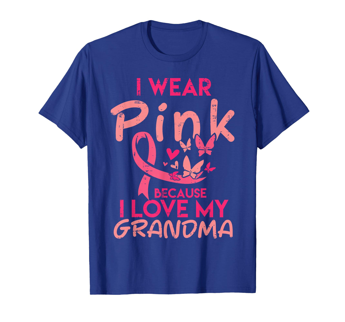 I Wear Pink Love My Grandma Breast Cancer Awareness Boy Girl T-Shirt