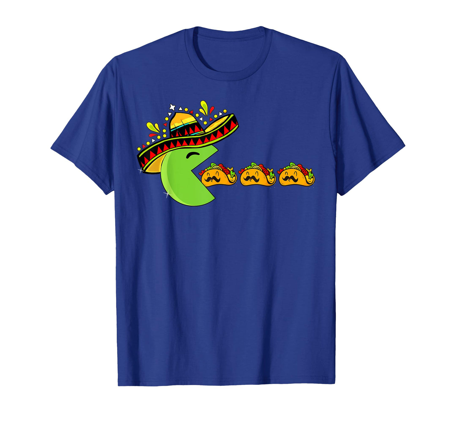 Sombrero Eating Funny Tacos with Mustaches Cinco de Mayo T-Shirt