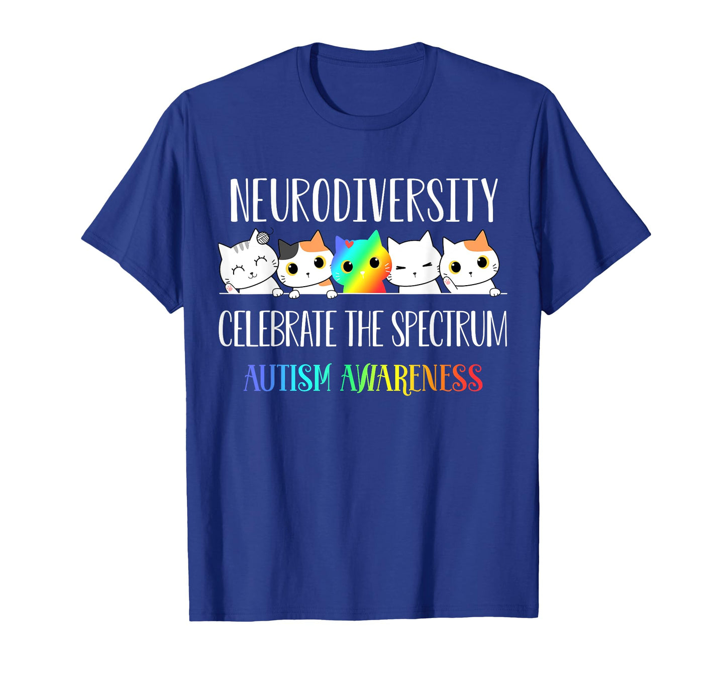 Autism Embrace Neurodiversity Celebrate the Spectrum Cat T-Shirt