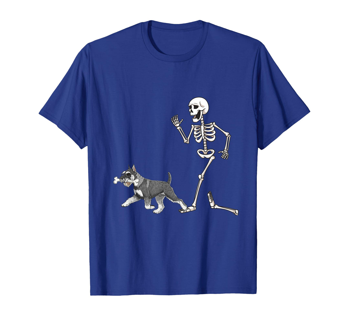 Funny Halloween Standard Schnauzer and Skeleton T-Shirt