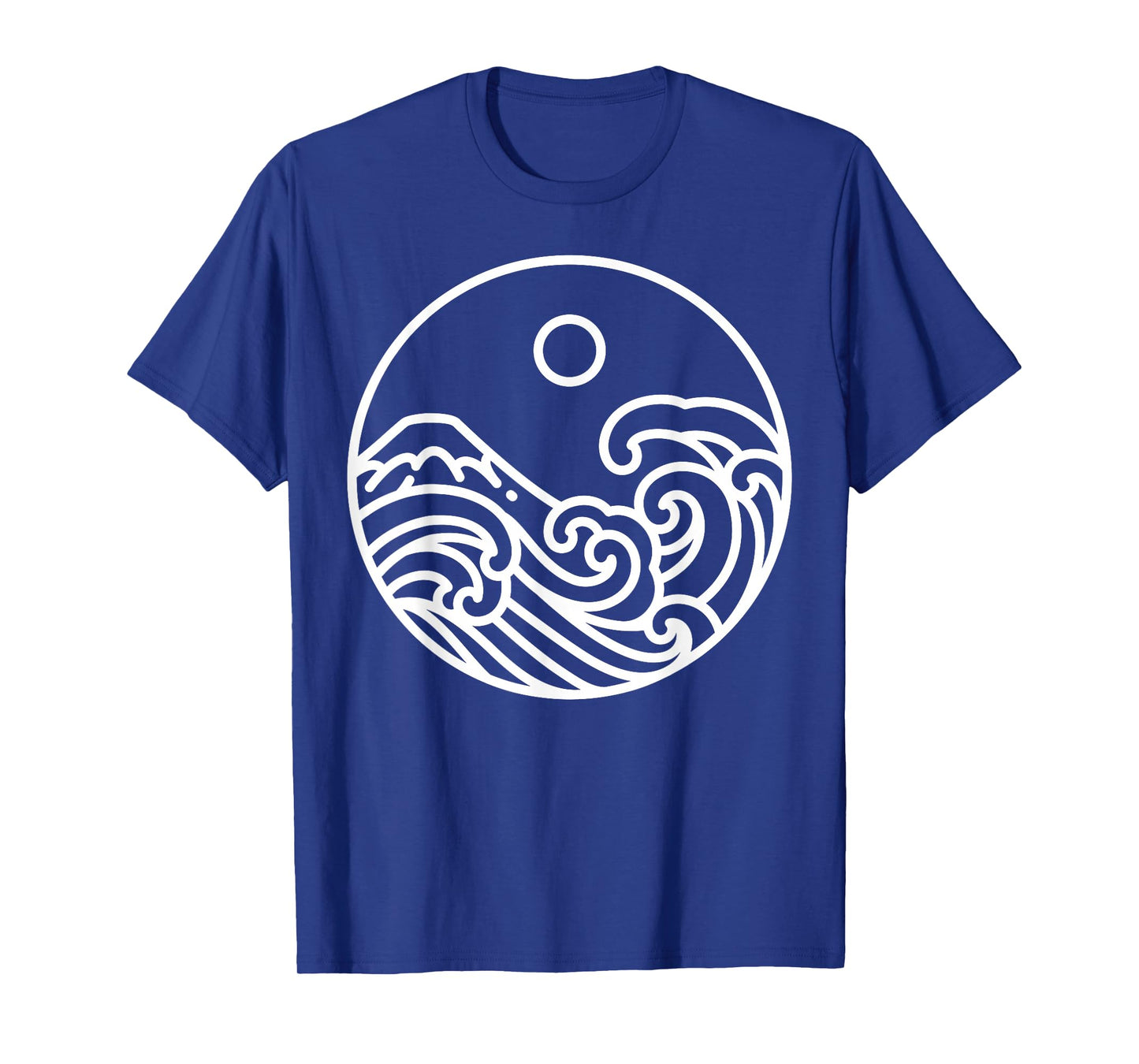 Minimal Line Art Nature Great Wave Kanagawa Drawing Artist T-Shirt