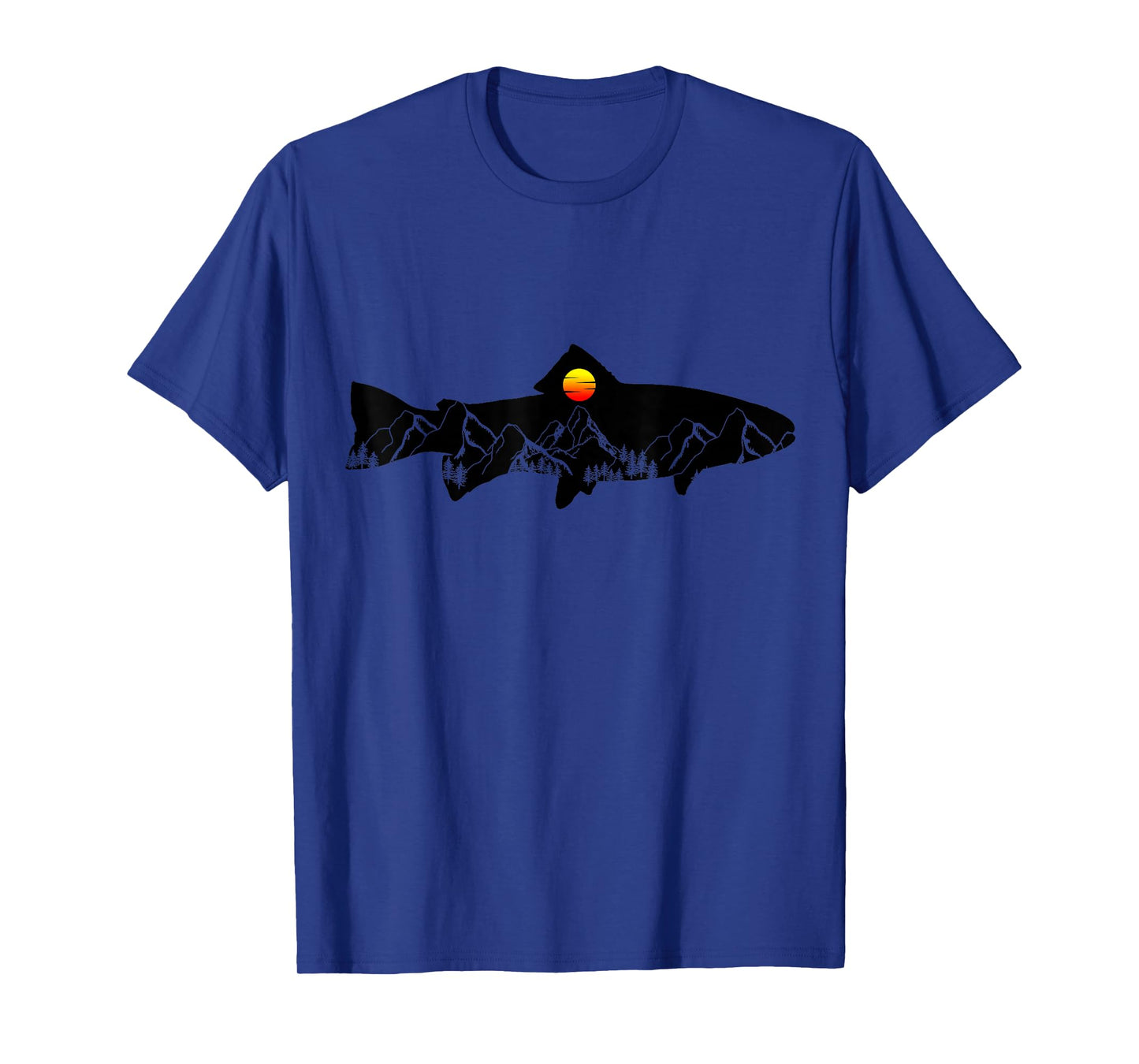 Fly Fishing Trout Fisherman Vintage Mountains Nature T-Shirt