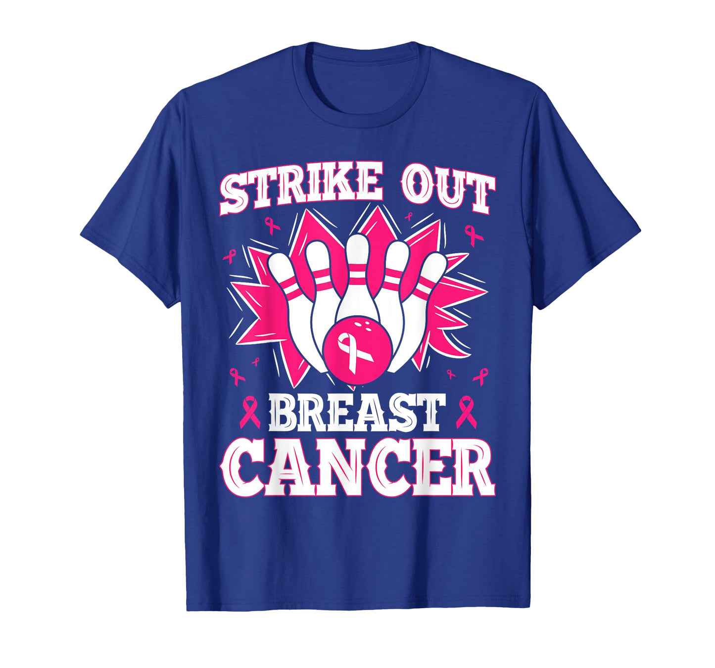 Strike Out Bowling Pink Ribbon Breast Cancer Awareness T-Shirt