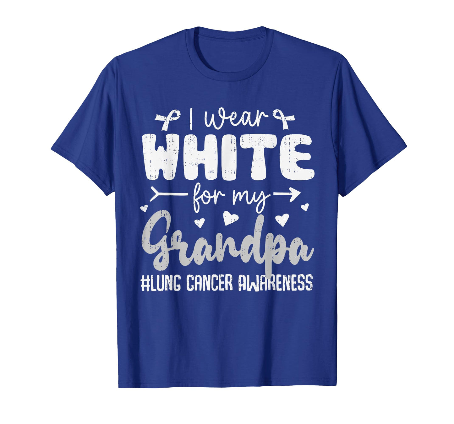 I Wear White for Grandpa Lung Cancer Awareness White Ribbon T-Shirt