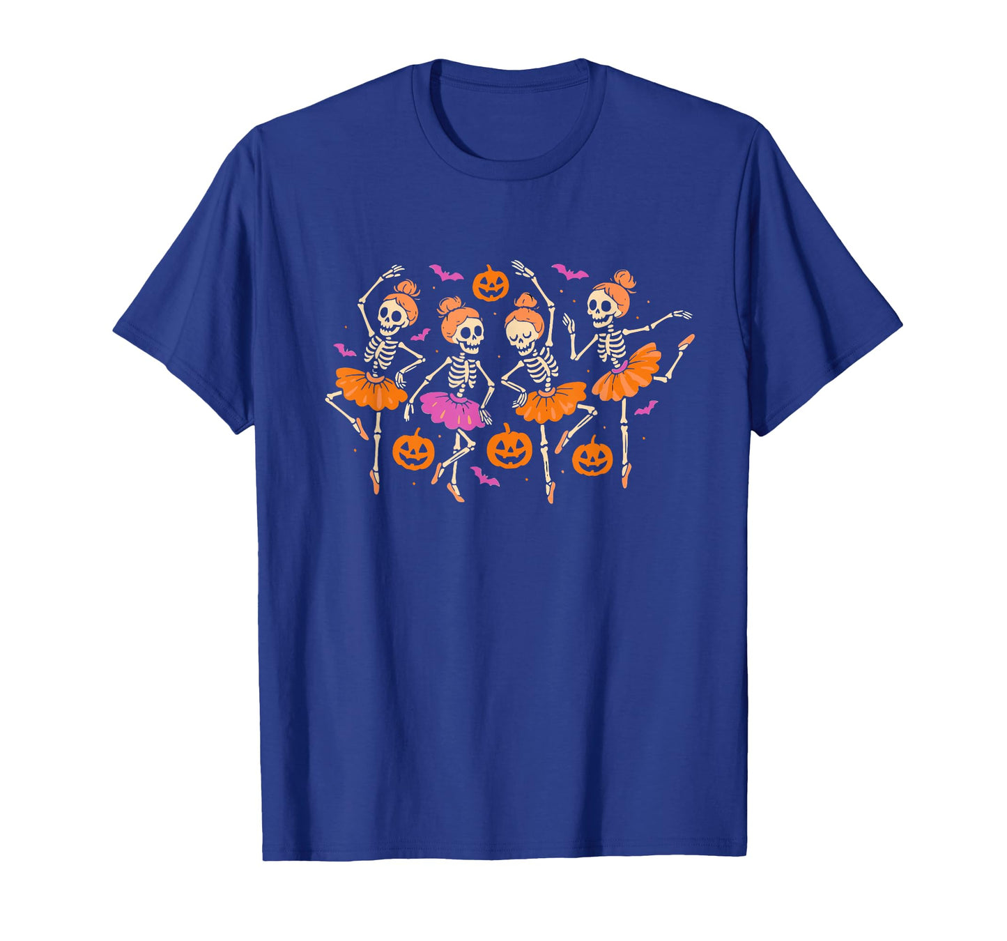 Dancing Skeleton Ballerinas Halloween Pumpkin Spooky Ballet T-Shirt