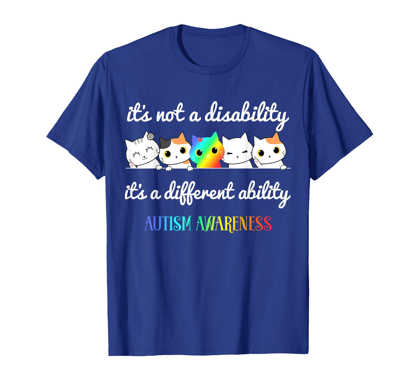 Cat Autism It's Not a Disability It's a Different Ability T-Shirt