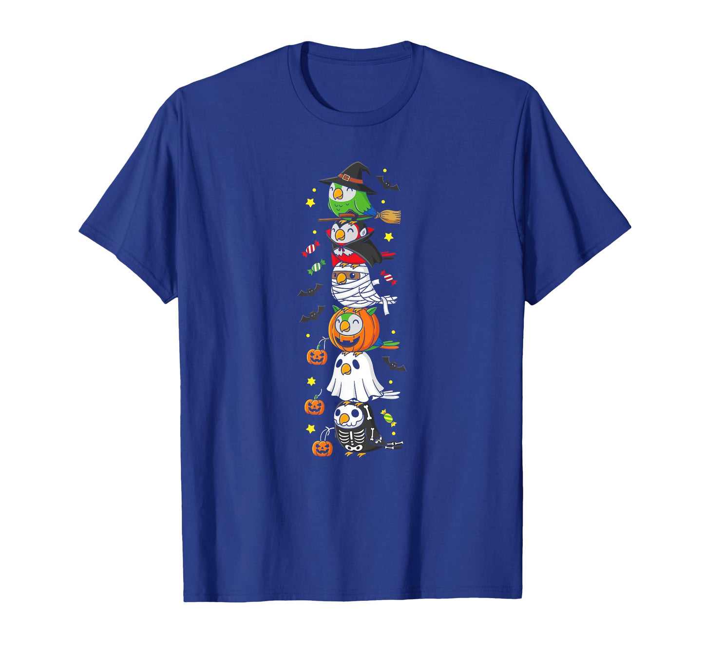 Funny Parrot Witch Vampire Ghost Halloween Kids Mens Womens T-Shirt