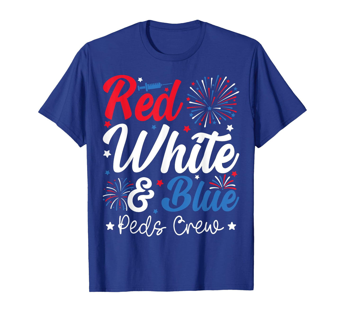 Red White & Blue PEDS Crew Pediatric Nurse 4th of July T-Shirt
