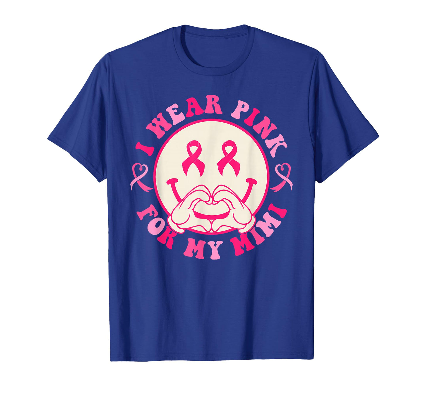 I Wear Pink For Mimi Breast Cancer Awareness Smile Face T-Shirt