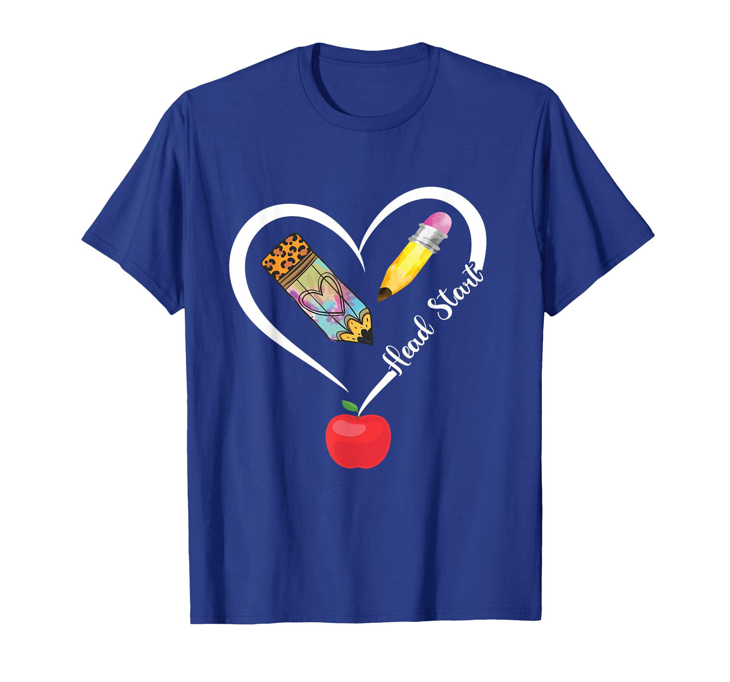 Head Start Teacher Heart Love Apple Headstart Teacher T-Shirt