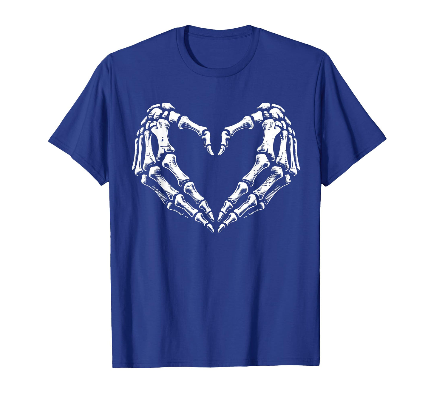 Retro Halloween Shirts Women Girls Skeleton Hands Heart Sign T-Shirt