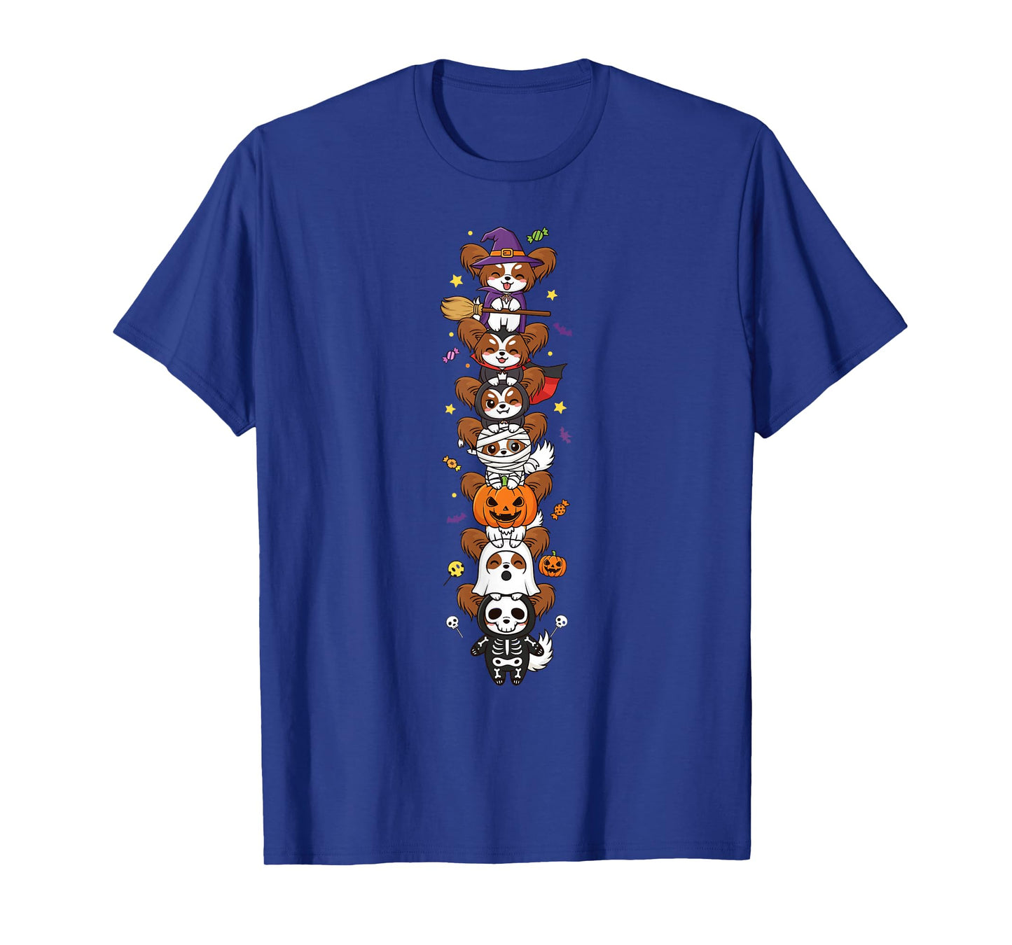 Funny Papillon Witch Vampire Ghost Halloween Kid Mens Womens T-Shirt