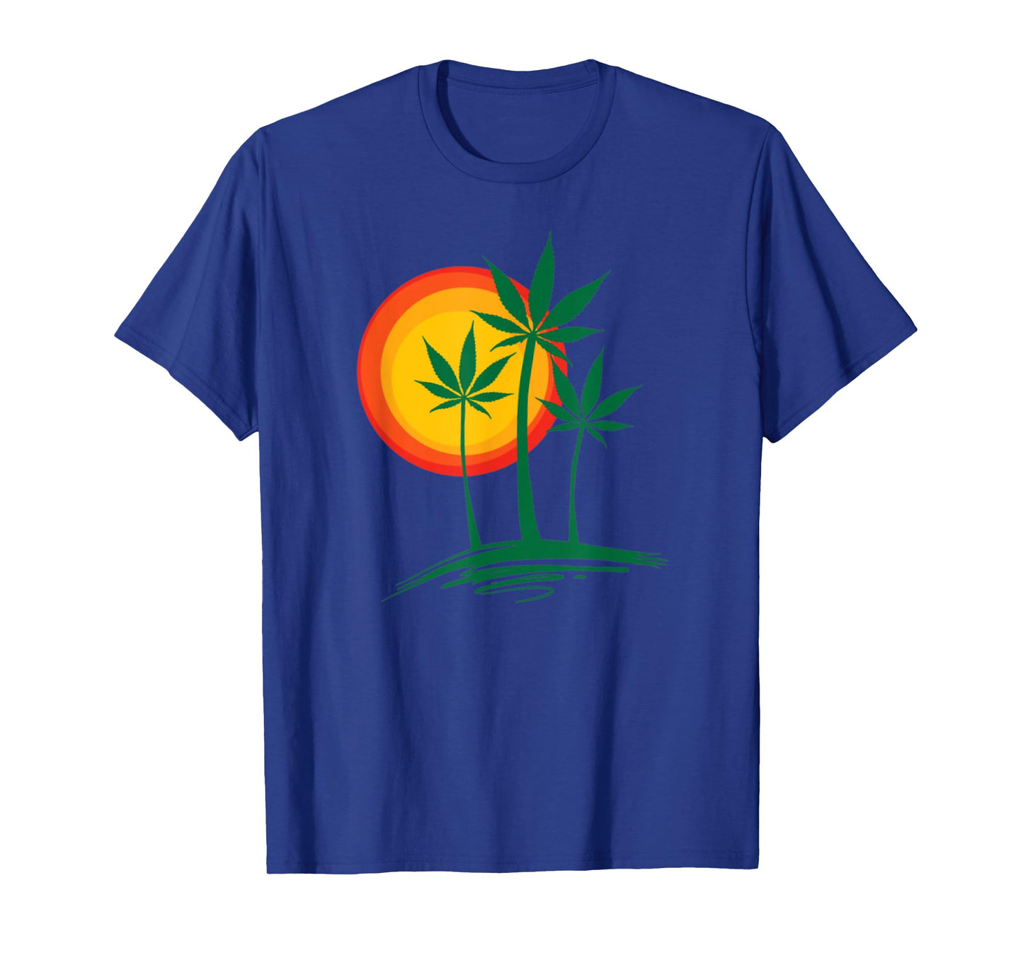 Beautiful Marijuana Weed Palm Tree Paradise T-Shirt