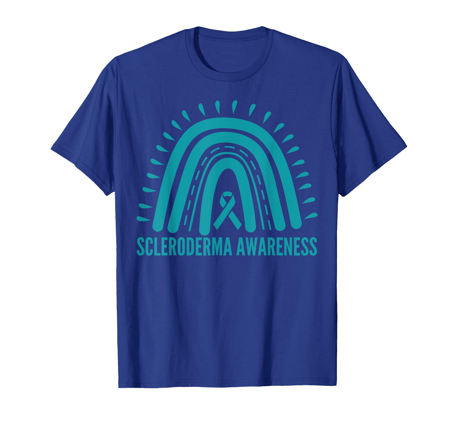 Scleroderma Awareness Rainbow Ribbon Teal T-Shirt