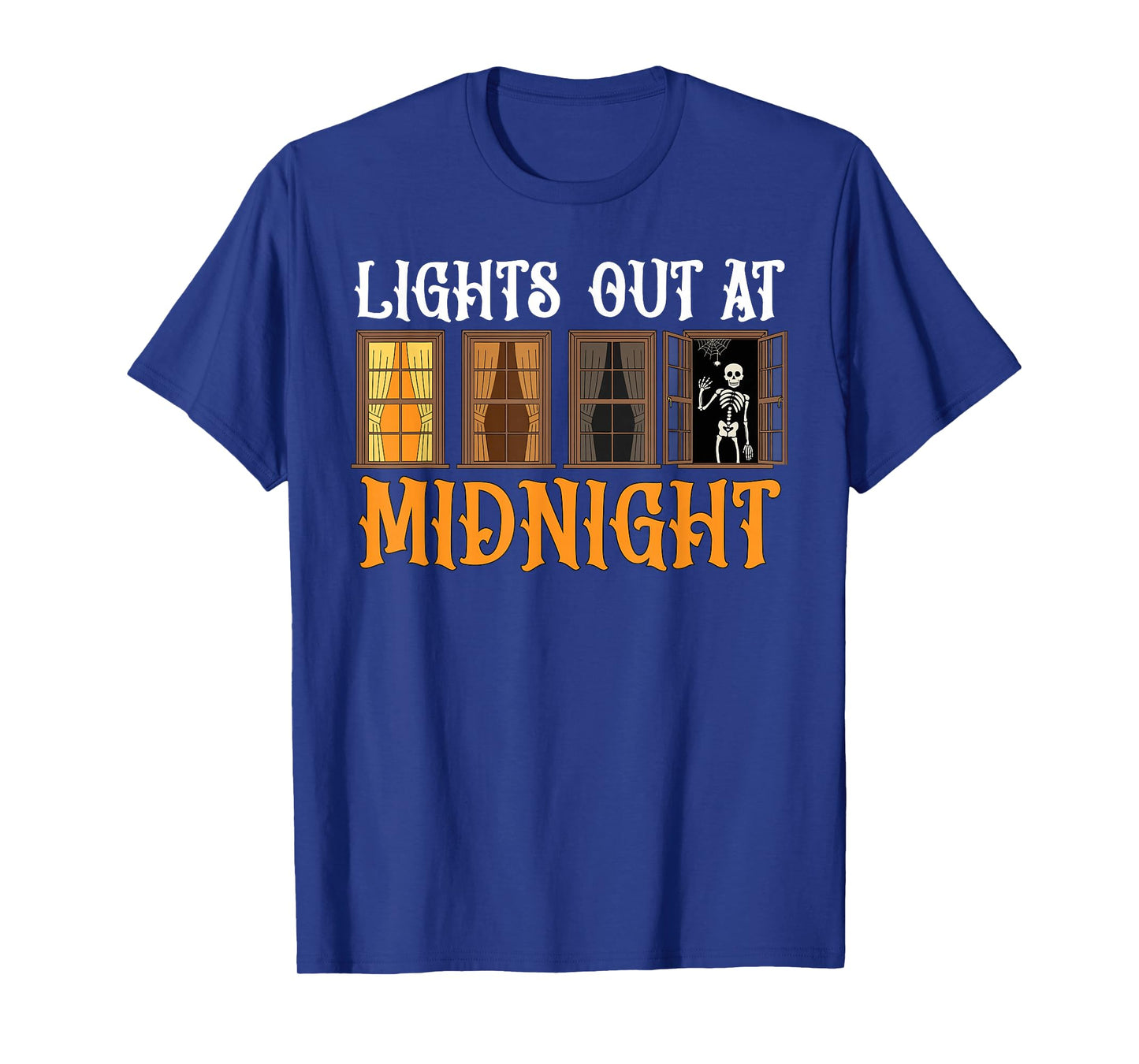 Midnight Lights Skeleton Halloween Creepy Night T-Shirt