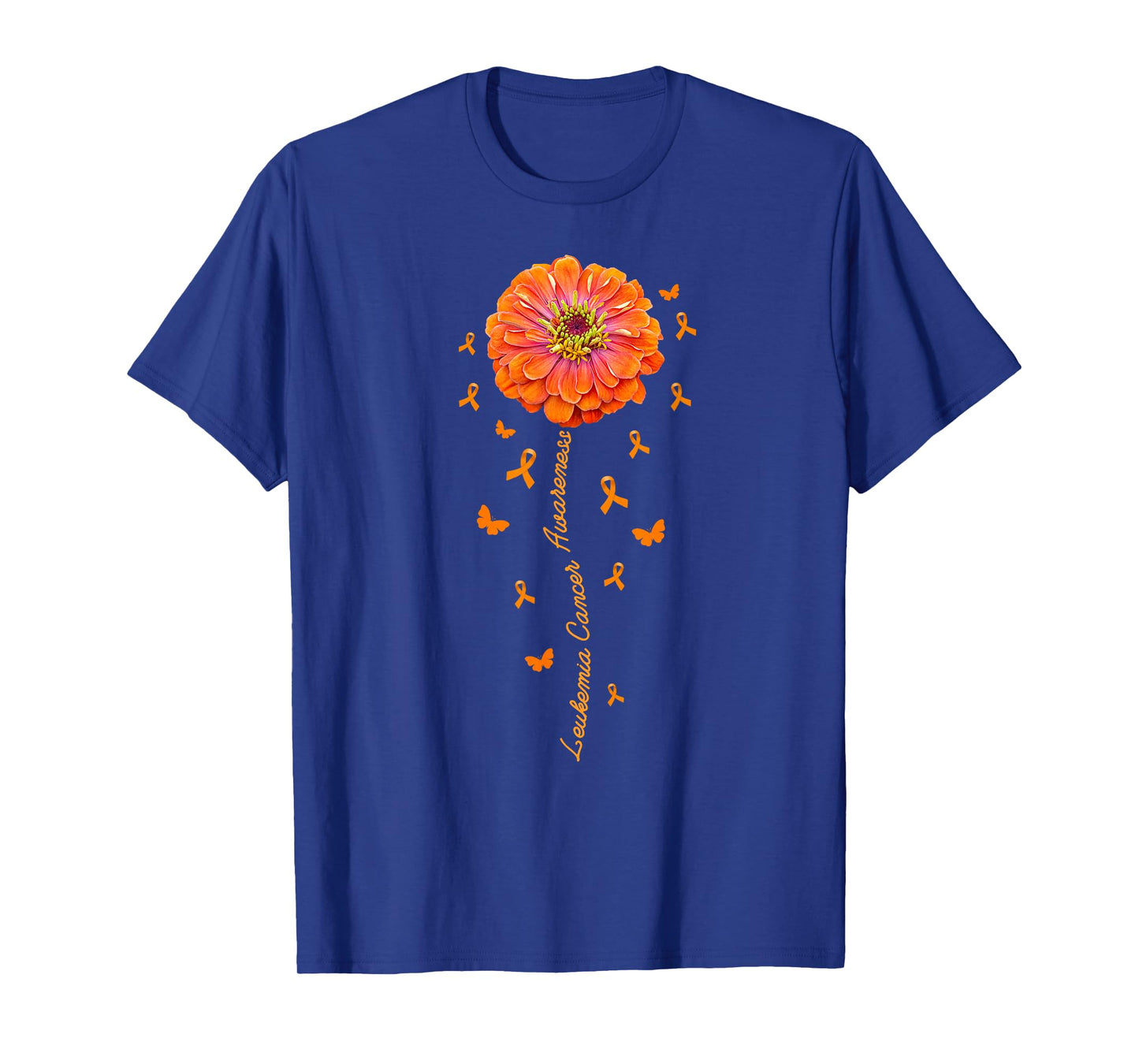 Orange Ribbon Flower Leukemia Awareness Blood Cancer - Women T-Shirt
