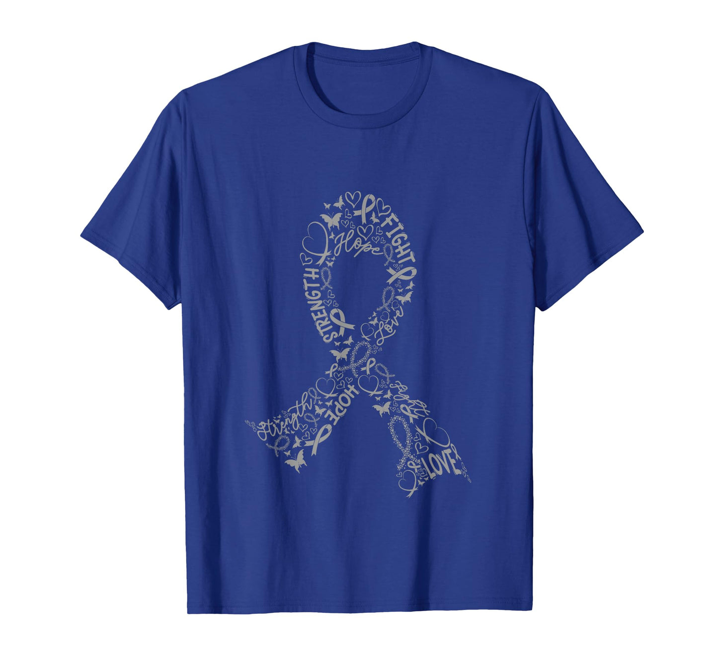 Brain Tumor Fight Warrior Gray Ribbon Awareness Gift T-Shirt
