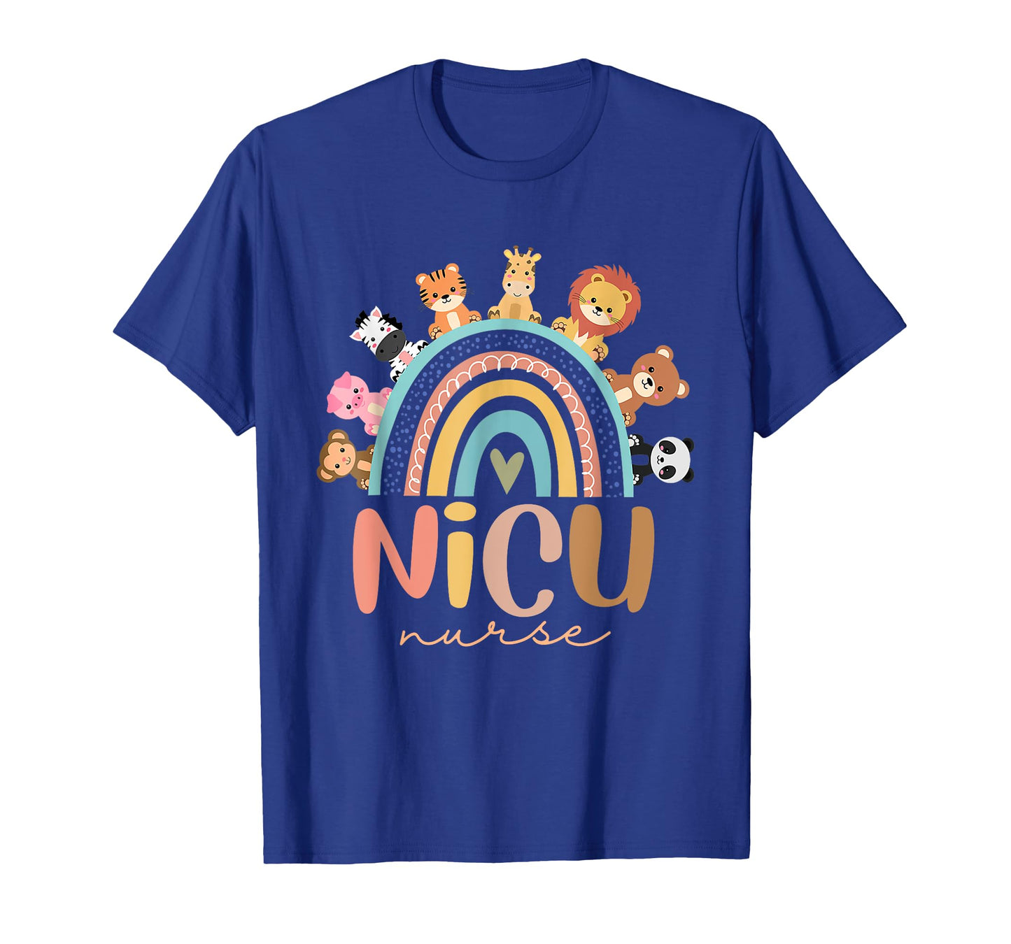 Nicu Nurse Rainbow Animal Neonatal Nicu Nurse Appreciation T-Shirt
