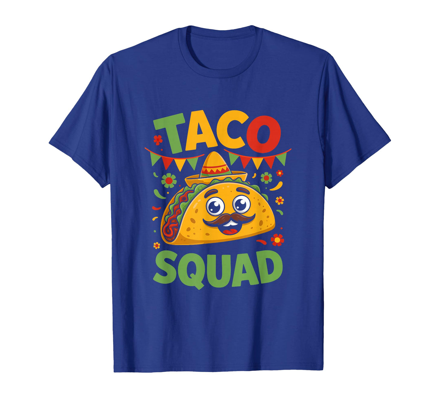 Funny Taco Squad Sombrero Cartoon Style Graphic T-Shirt